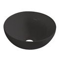 Rund porcelænsvask fritstående/topmonteret sort Ø40 cm